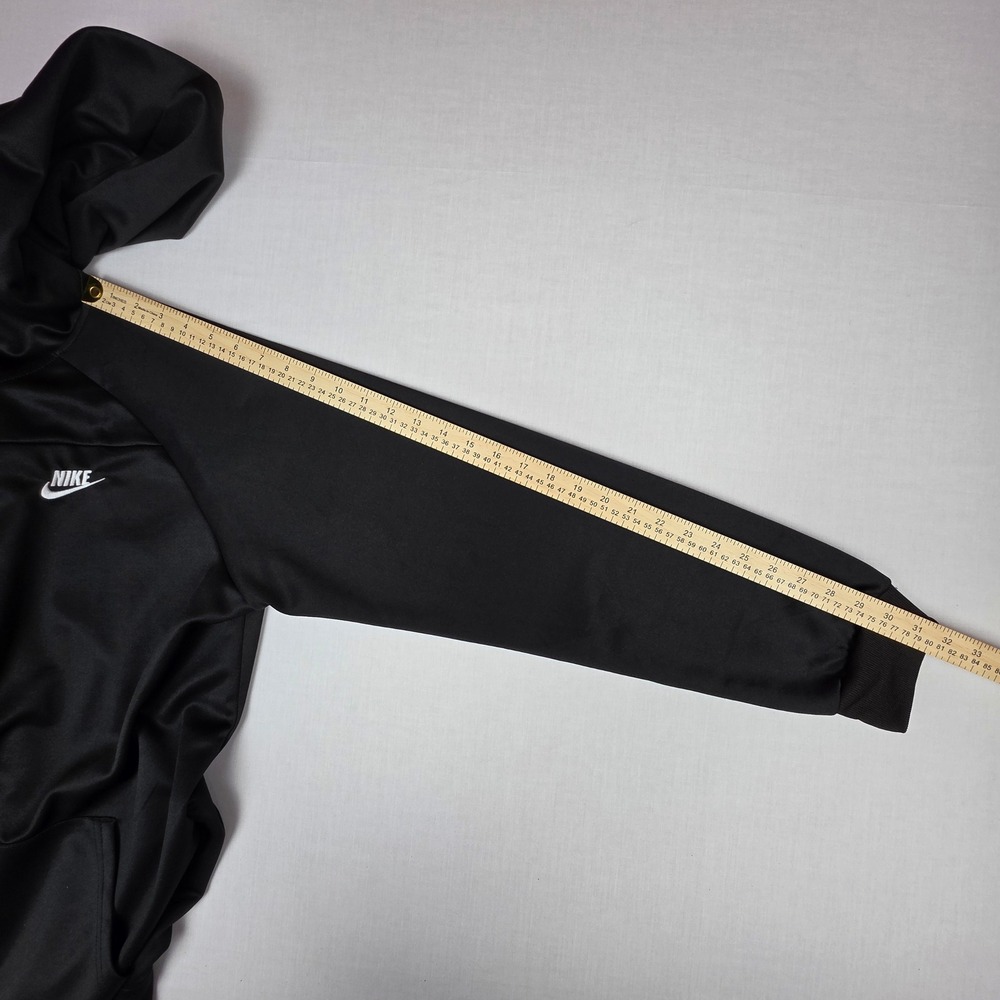 Nike Full Zip Fleece Hoodie Mens XL Black Raglan Sleeve Polyester Blend - Picture 6 of 10